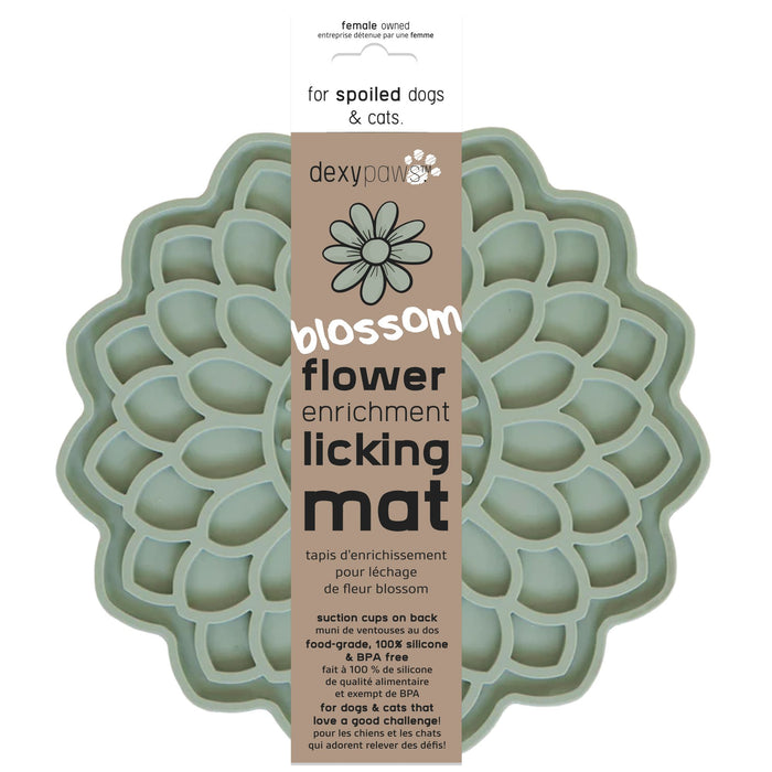 Blossom Flower Enrichment Licking Mat (Green Sage)