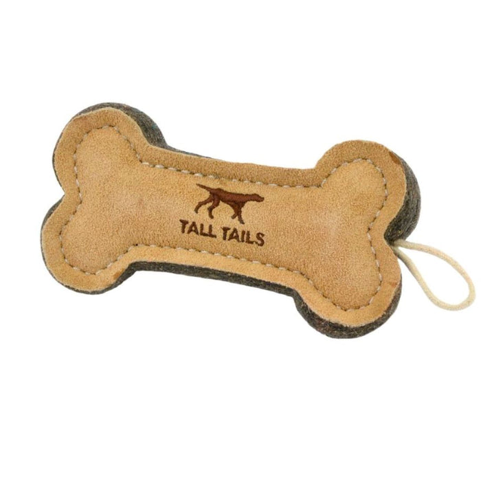 Natural Leather and Wool Bone Toy
