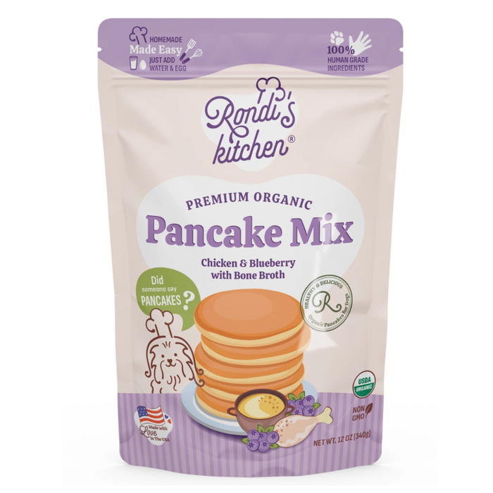 Rondi’s Kitchen Organic Pancake Mix – Chicken & Blueberry with bone broth (340g)