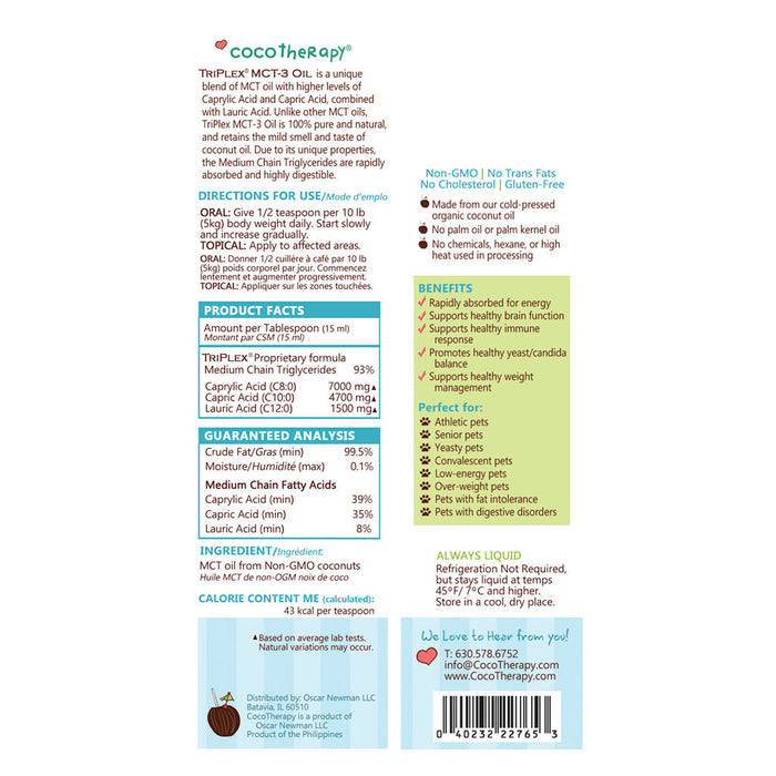 TriPlex MCT-3 Oil - MCT Oil