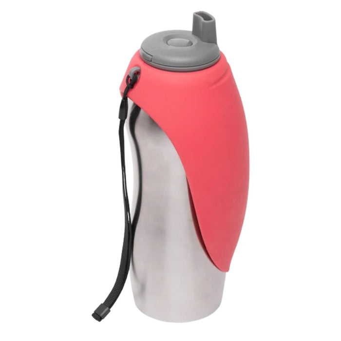 Stainless Travel Bottle with Silicone Flip Up Bowl