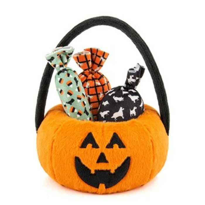 Halloween Pumpkin Basket with Candy - Dog Toy