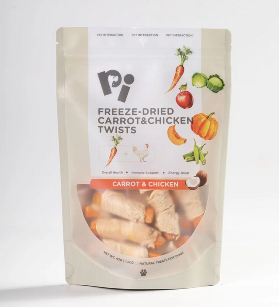 Dried Carrots & Chicken Twists - Freeze dried (42g)