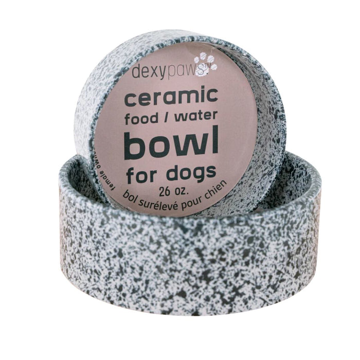 Ceramic Dog Bowl (Salt & Pepper)