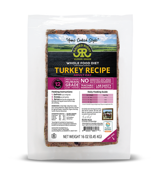 Gently Cooked Turkey Recipe for Cats (Original Formula)