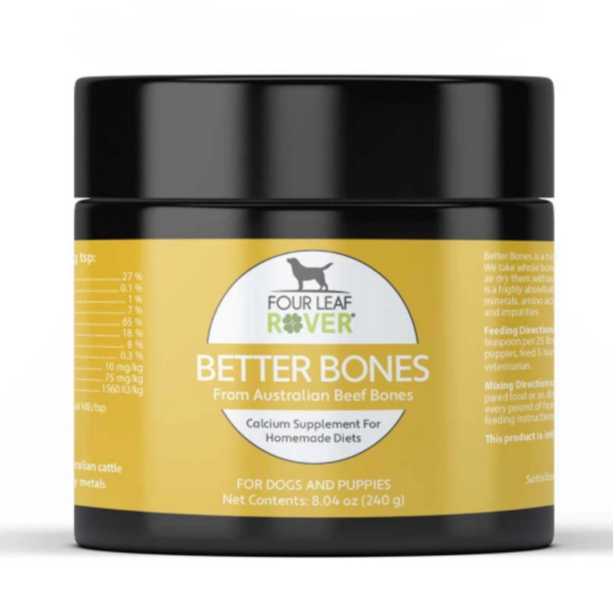 Better Bones calcium supplement Wholesome Canine
